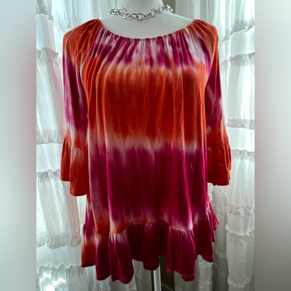 Brina & EM pink and orange tye die top size large